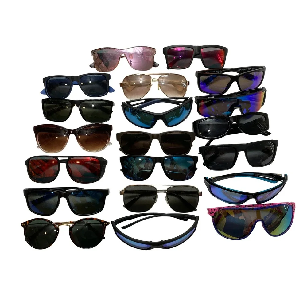 Lot Of 20 Unbranded Sunglasses Mixed Brands OS Multicolor Sport Retro Bundle